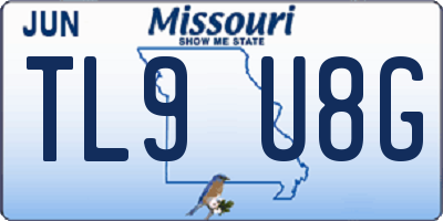 MO license plate TL9U8G