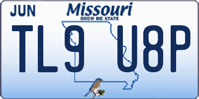 MO license plate TL9U8P