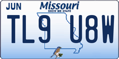 MO license plate TL9U8W