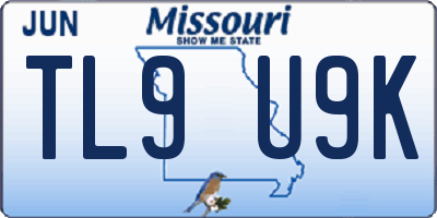 MO license plate TL9U9K