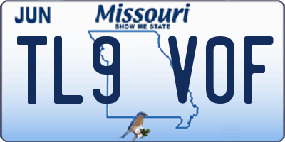 MO license plate TL9V0F