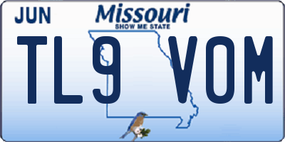 MO license plate TL9V0M