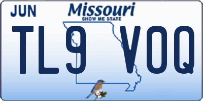 MO license plate TL9V0Q