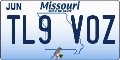 MO license plate TL9V0Z