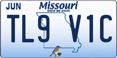 MO license plate TL9V1C