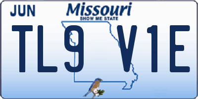 MO license plate TL9V1E