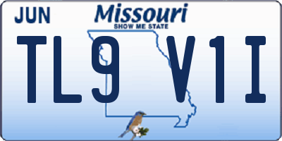 MO license plate TL9V1I