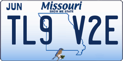 MO license plate TL9V2E