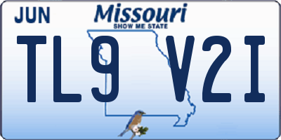MO license plate TL9V2I