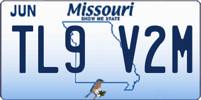MO license plate TL9V2M