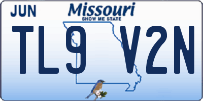 MO license plate TL9V2N