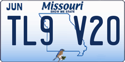 MO license plate TL9V2O