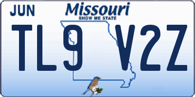 MO license plate TL9V2Z