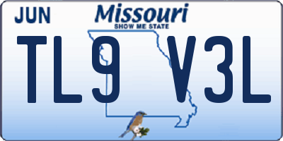 MO license plate TL9V3L