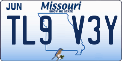 MO license plate TL9V3Y