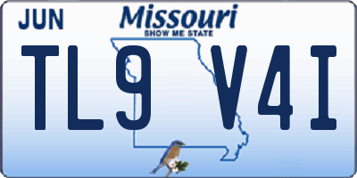 MO license plate TL9V4I