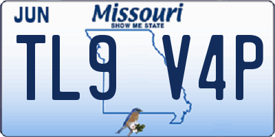 MO license plate TL9V4P