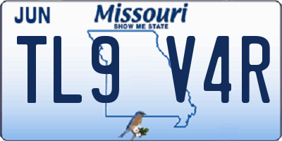 MO license plate TL9V4R