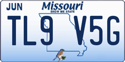 MO license plate TL9V5G