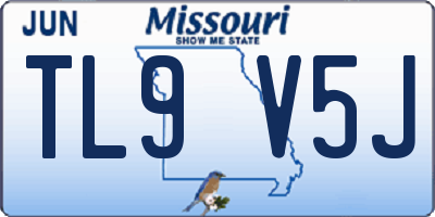 MO license plate TL9V5J