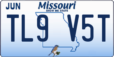 MO license plate TL9V5T
