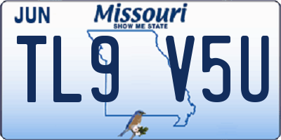 MO license plate TL9V5U