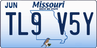 MO license plate TL9V5Y