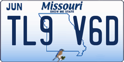 MO license plate TL9V6D