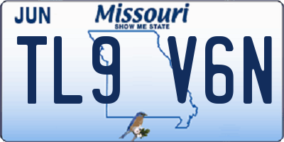 MO license plate TL9V6N