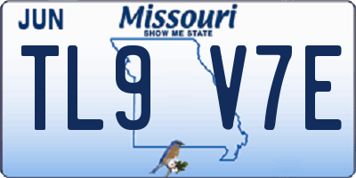MO license plate TL9V7E