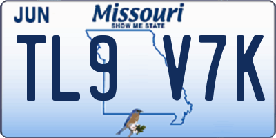 MO license plate TL9V7K