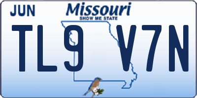 MO license plate TL9V7N