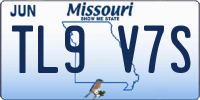 MO license plate TL9V7S