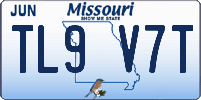 MO license plate TL9V7T