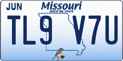 MO license plate TL9V7U