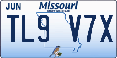MO license plate TL9V7X