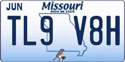 MO license plate TL9V8H