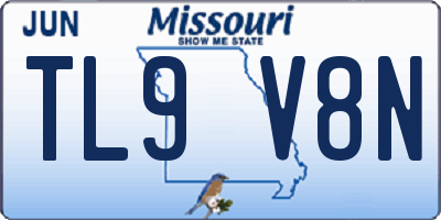 MO license plate TL9V8N