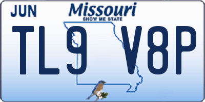 MO license plate TL9V8P