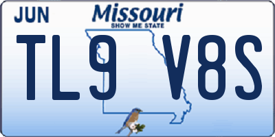 MO license plate TL9V8S