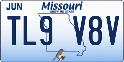 MO license plate TL9V8V