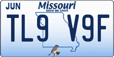 MO license plate TL9V9F