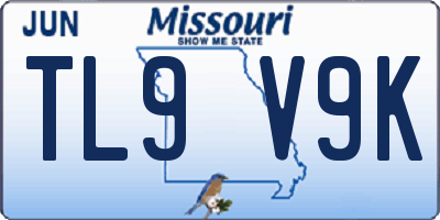 MO license plate TL9V9K
