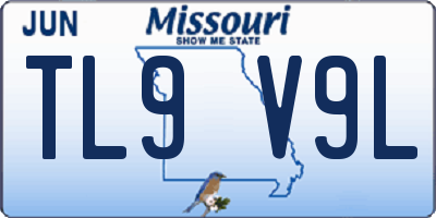 MO license plate TL9V9L