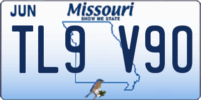 MO license plate TL9V9O