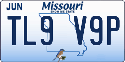MO license plate TL9V9P