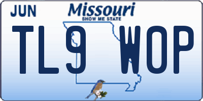 MO license plate TL9W0P
