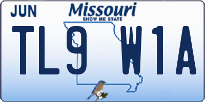 MO license plate TL9W1A