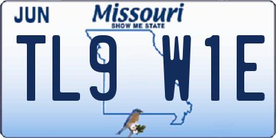 MO license plate TL9W1E