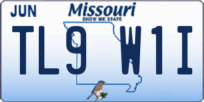 MO license plate TL9W1I